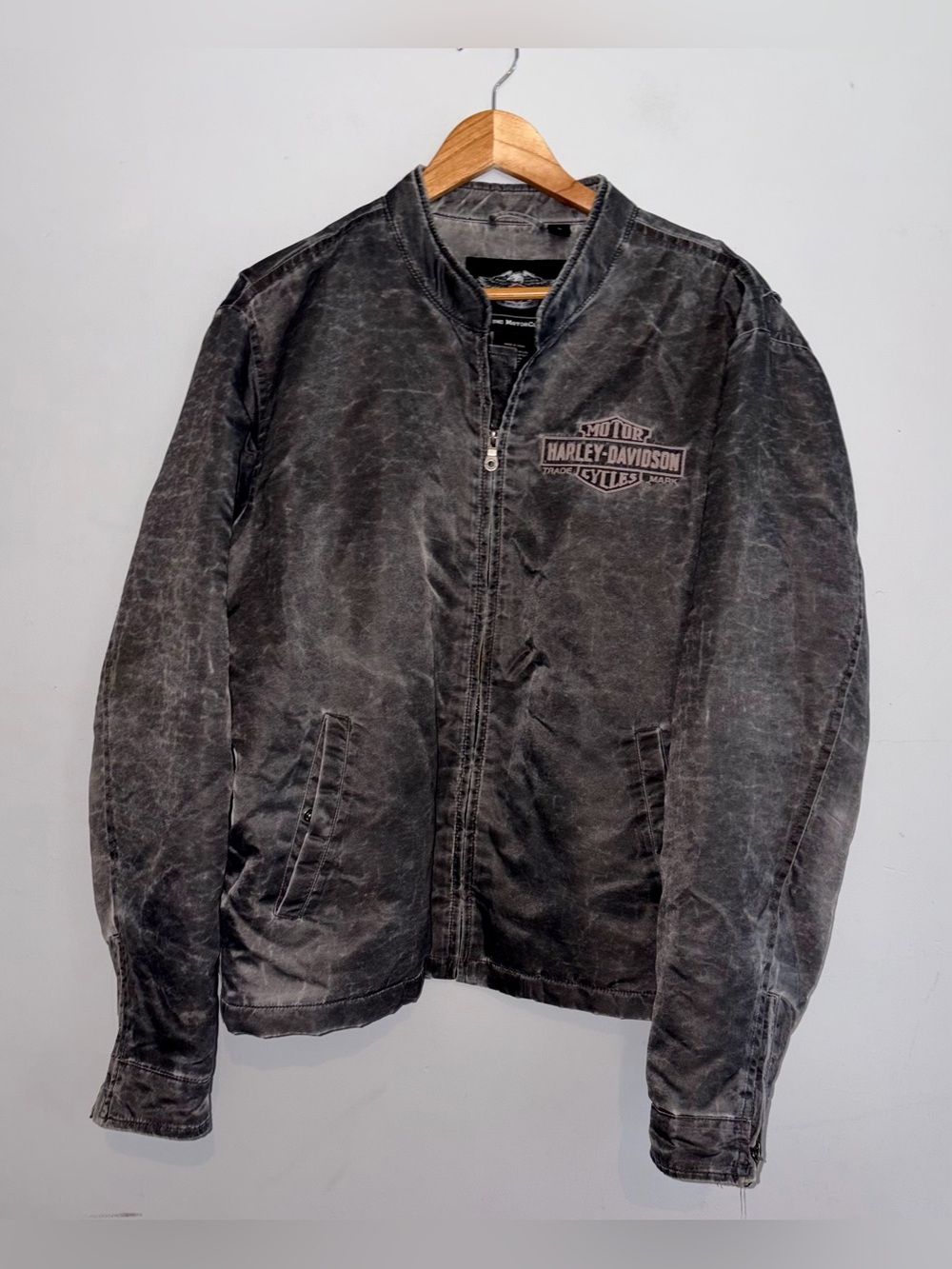 Harley-Davidson Charcoal grey Bomber Style Riding Jacket sz L - Picture 2 of 9